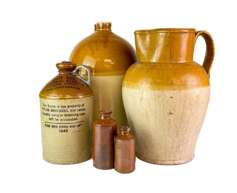 A stoneware jar John Williams, Truro by Price of Bristol. Height 38cm together with a large stoneware jug, a White Brothers B