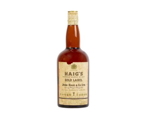 A bottle of Haig's Gold Label Scotch whisky. With a sprung capsule.