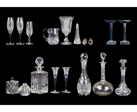 A Waterford Crystal liqueur decanter. With a matched stopper, together with a Royal Doulton decanter and stopper, a possibly 