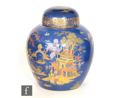 Wiltshaw and Robinson - Carlton Ware - A 1920s Persian pattern ginger jar and cover decorated with an enamel and gilt Chinois