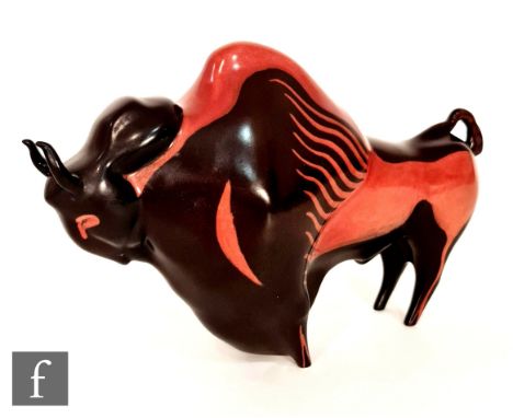 Colin Melbourne - Beswick - A 1950s bison, model 1409, in tones of brown, gilt printed mark alongside printed signature mark,