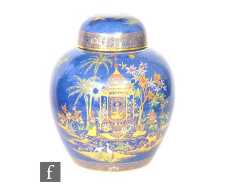 Wiltshaw and Robinson - Carlton Ware - A 1920s Persian pattern ginger jar and cover decorated with an enamel and gilt Chinois