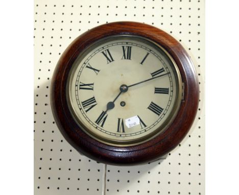 A 1930/1940's oak cased 8'' dial clock with Roman numerals