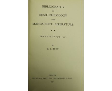 Bibliography: Best (R.I.) Bibliography of Irish Philology and of Printed Irish Literature, roy 8vo D. (Nat. Library of Irelan