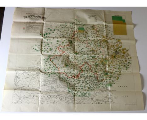 Pre-Boundary Commission MapIrish Map: Population Map of The North of Ireland, Lg. fold. cold. map, approx. 74cms X 88cms (29"