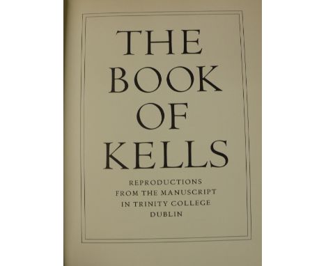 Henry (Francois)ed. The Book of Kells, folio N. York (A.A. Knopf) 1977, First American Edition, fine cold. plts. full gilt de