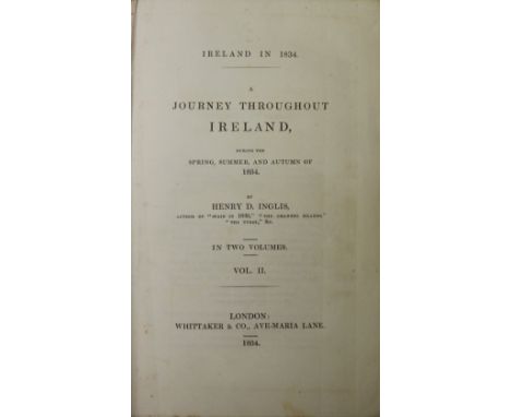 Travel: Hoare (Sir R. Colt) Journal of a Tour in Ireland, A.D. 1806. L. 1807. First Edn., frontis, boards; Barrow (J.) A Tour