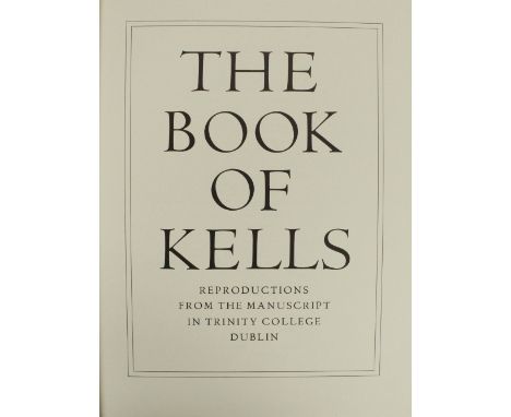 Irish Books: T.C.D. - The Book of Kells, ed. by Francois Henry, lg. folio L. 1974. Published by Thomas &amp; Hudson, in slipc