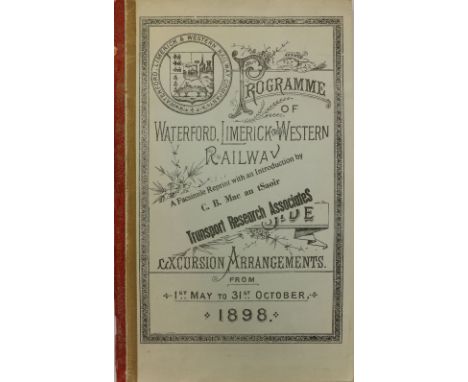 Waterford, Limerick &amp; Western Railway, Programme of Excursion Arrangements from 1st May to 31st October 1898, folio, repr