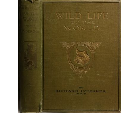 Coloured Plates: Lydekker (R.) Wild Life of the World, 3 vols. folio L. 1916, attractive cold. plts. thro-out, orig. gilt clo