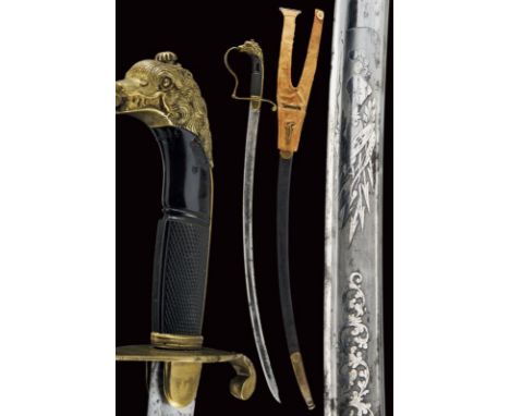 dating: Mid 19th Century provenance: Kingdom of the Two Sicilies, Curved, single-and short false-edged blade, with fuller, en