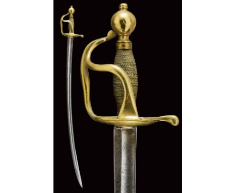 dating: Late 18th - Early 19th Century provenance: France, Curved, single-and-false-edged blade with wide fuller at the centr