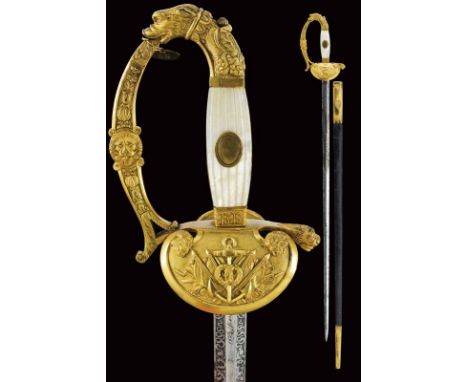 dating: 1859 provenance: Kingdom of the Two Sicilies, Elegant, double-edged, straight blade of lozenge and hexagonal section 