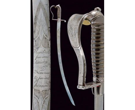 dating: Second quarter of the 19th Century provenance: Kingdom of the Two Sicilies, Curved, single-and false-edged blade, wit