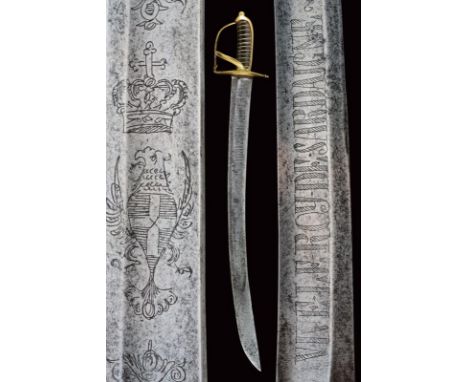 dating: late 18th Century provenance: Sardinian Kingdom, Wide, curved, single-and short false-edged blade, with fuller, with 