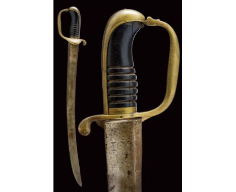 dating: 1820-30 provenance: Sardinian Kingdom, Interesting version with short, wide, single-and-false-edged blade, with wide 