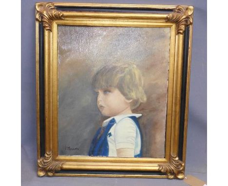 Terry Vittoriano (Mid to late 20th century Italian school), 'Portrait of Davide', oil on canvas, signed Vittoriano lower left
