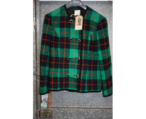 A ladies vintage "Alexon" check Jacket, black, green, orange and blue colour,  UK size 12, as new.