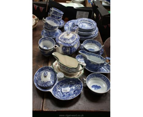 A quantity of Spode 'Italian' blue and white china.