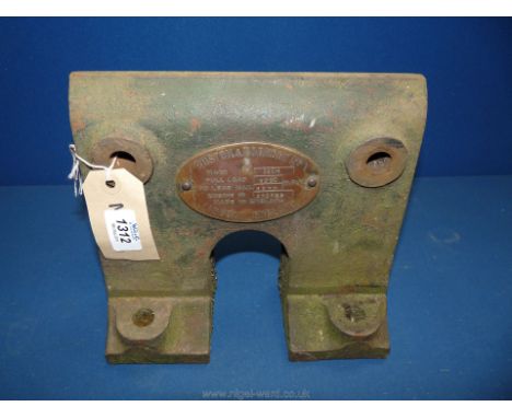 An early "Ruston &amp; Hornsby" diesel engine plate with brass plate showing "Mark IVth;  Engine No:  292659" and load parame