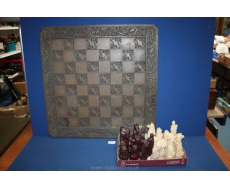 A chess Board and chess set (a/f)