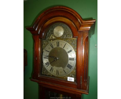A Mahogany cased Longcase Clock having brass face with silvered chapter ring and cast brass spandrels, marked ''Samuel Edgcum