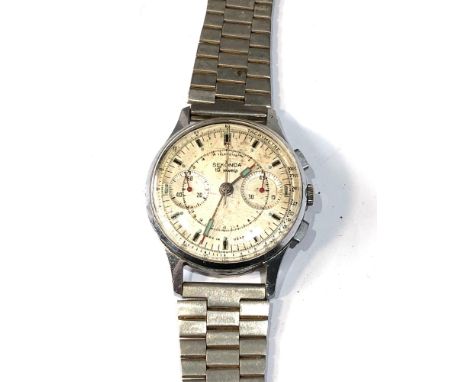 Early Gents Sekonda 19 jewel  chronograph tachymeter russian wristwatch non working case measures without luks or wider 36mm 