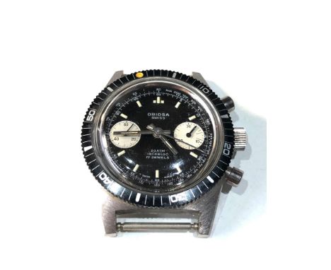 Vintage 1960s gents oriosa chronograph wristwatch manual wind does tick but no warranty given case measures approx 37mm dia p