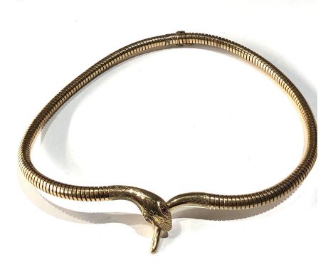 Vintage articulated snake necklace with ruby eyes measures approx 42cm long weight 36g repair marl to 1 join as shown 