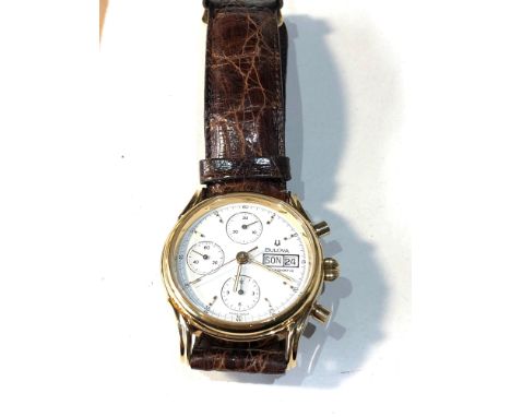 Bulova chronograph automatic gents wristwatch in working order but no warranty given 