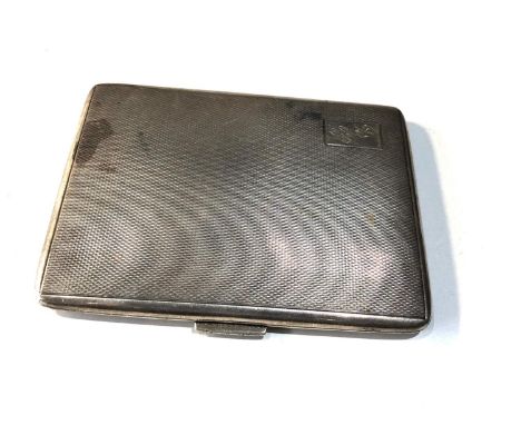 Antique engine turned silver cigarette case weight 140g 