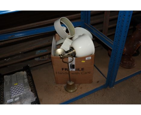A box of various light fittings