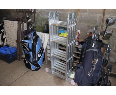 An aluminium four way combination ladder