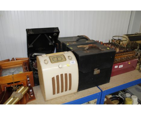 An Ever Ready radio, a Columbia gramophone and four cases of records