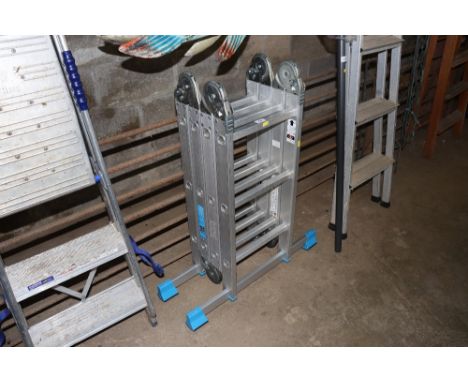 A MacAllister aluminium folding combination ladder