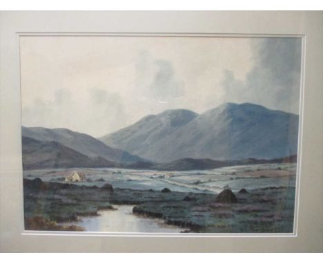 'On the road to the black valley' w/c 37cm x 52cm, together with Alfred R Blundell, winter landscape w/c 43cm x 56cm, the rev