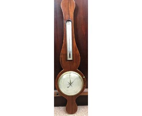 the 8inch silvered dial signed 'Fra Molton Norwich', with thermometer above, (Dimensions: 95cm high)(95cm high)