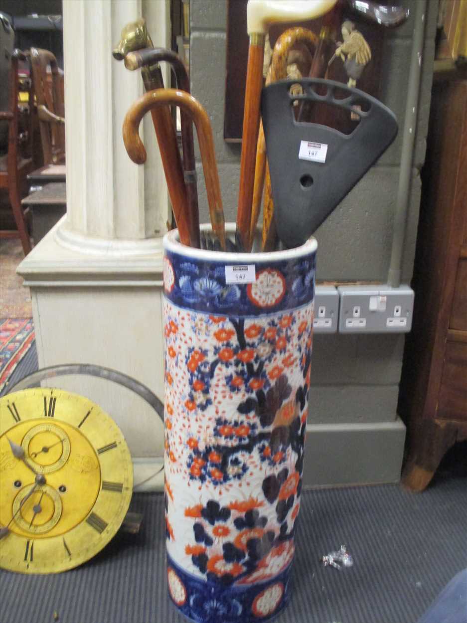 Japanese Imari umbrella pot in Cheffins Fine Art