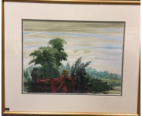 Richard Constable (1932-2015), Boathouse, signed and dated Nov. 18th 1995 lower centre, gouache, 27.5 x 37 cm