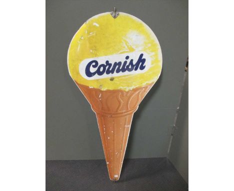 A Bristol cigarettes enamel sign and an ice cream sign.