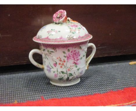 A Chinese famille rose cup and cover, a small quantity of miniature Chinese ceramics together with a Cauldon painted tea serv