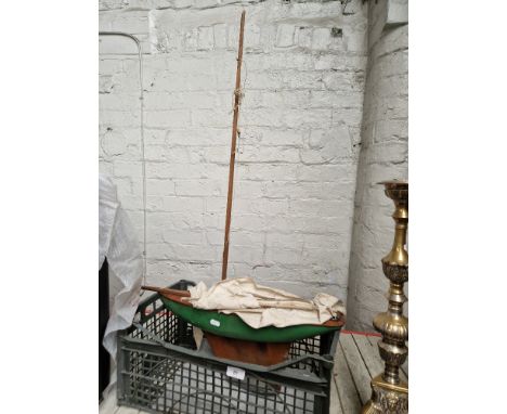 A model of a yacht. 