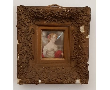 A 19th century oleograph 3/4 length portrait, ornate frame, 22.5cm x 24.5cm (overall). 