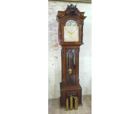 An early 20th century mahogany 8 day long case clock, attributed to James Elliott, commissioned by Beamont's Ltd Huddersfield