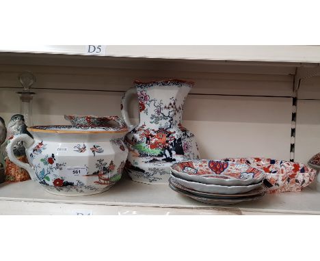 Three pieces of Mason's Ironstone together with a some other mixed ceramics including Wedgewood, Royal Worcester, Rosebud pat