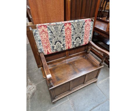 An oak monk's bench. 