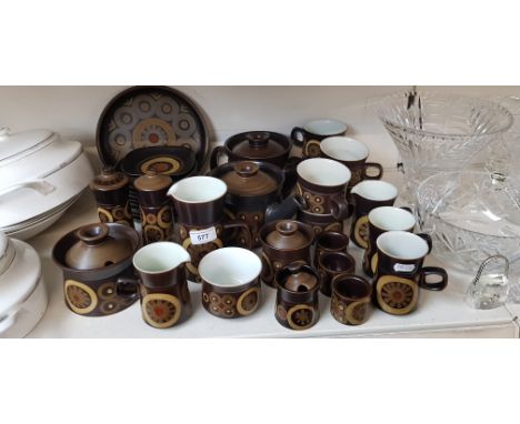 Denby ‘Arabesque’ table wares including 2 teapots, jugs, salt &amp; pepper shakers etc. (32  items) 