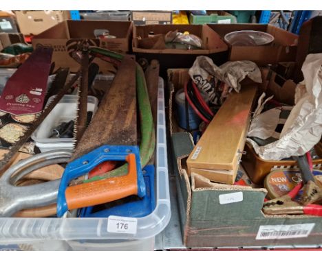 2 boxes of garage ware / tools. 