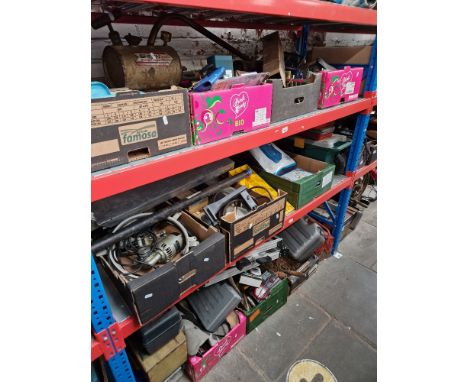 A very large quantity of tools and electrical appliances, band saws, belt sander, hammer drill, hand operated bench drill, fl