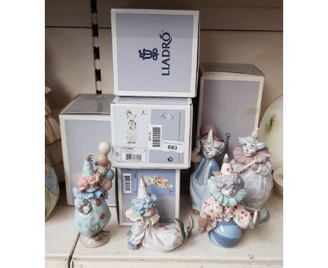Five small Lladro clowns with boxesCondition:- Good, no sign of any damage or repair.